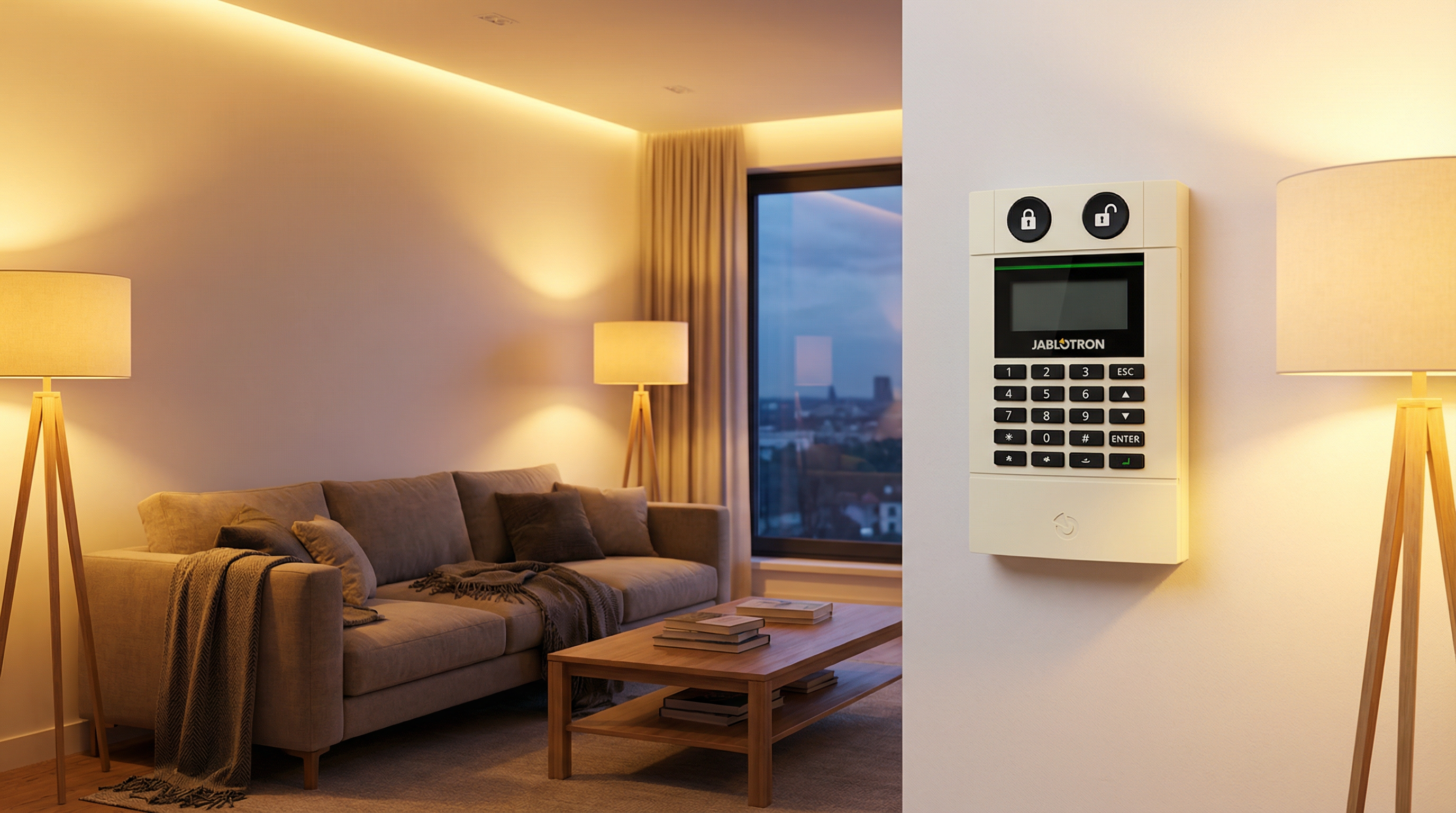 Jablotron Alarmanlage im Wohnzimmer